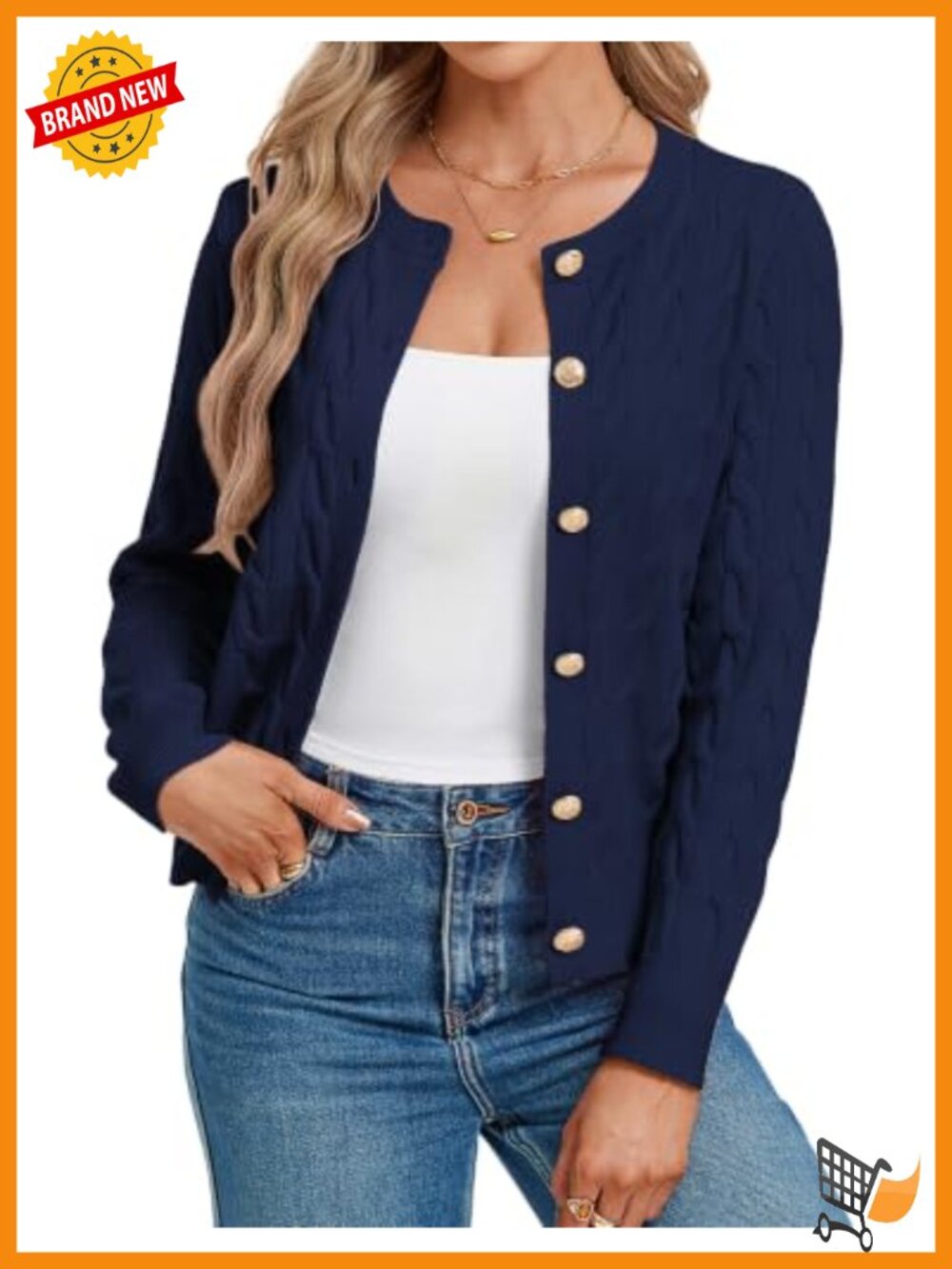 Button Up Cable Knit Cardigan Sweater